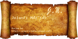 Jelenfi Máté névjegykártya